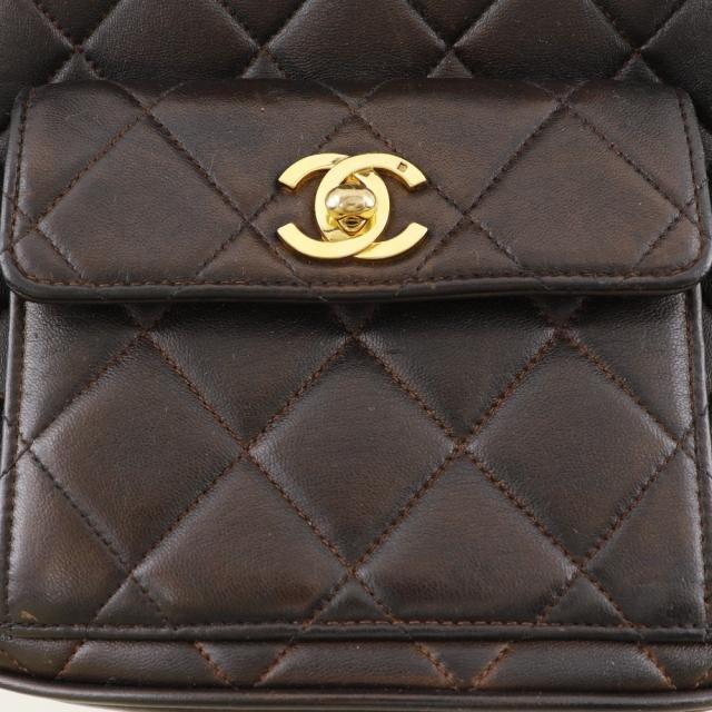CHANEL シャネル マトラッセ ココマーク ココマーク ラムスキン 茶 リュック・デイパック_5