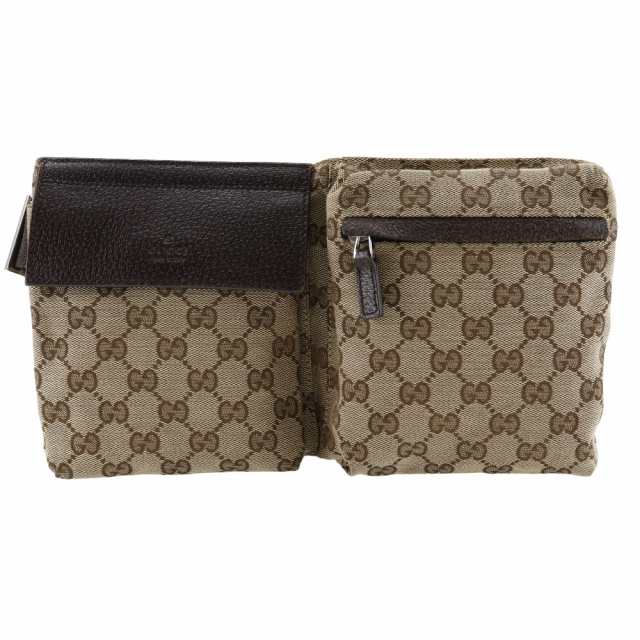 GUCCI グッチ ボディーバッグ 28566 GGキャンバス ベージュ ウエストバッグ ユニセックス