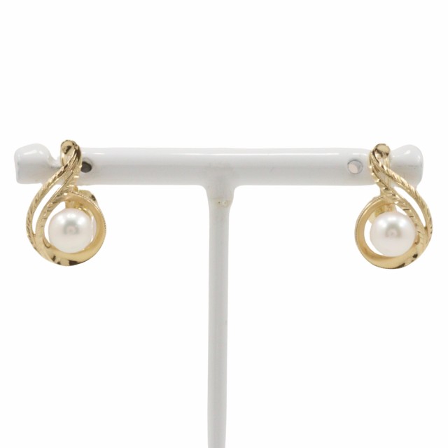 MIKIMOTO ミキモト 真珠 K14イエローゴールド イヤリング 4.6g レディース 【中古】の通販は