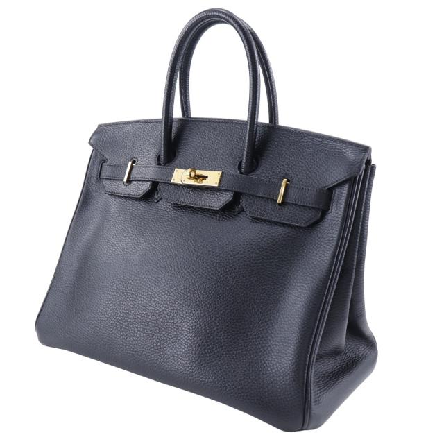 HERMES エルメス バーキン35 アルデンヌ 黒/ゴールド金具 ハンドバッグ レディース_1