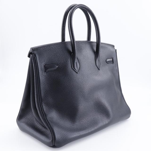 HERMES エルメス バーキン35 アルデンヌ 黒/ゴールド金具 ハンドバッグ レディース_2