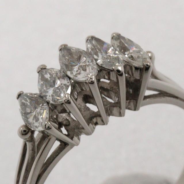 5Pダイヤ Pt850プラチナ 8.5号 リング・指輪 2.9g レディース 【中古】