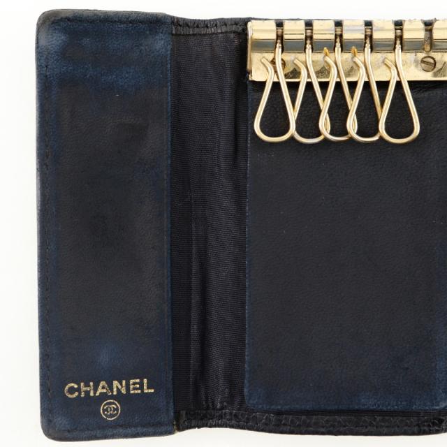CHANEL シャネル ココマーク キャビアスキン 黒 キーケース