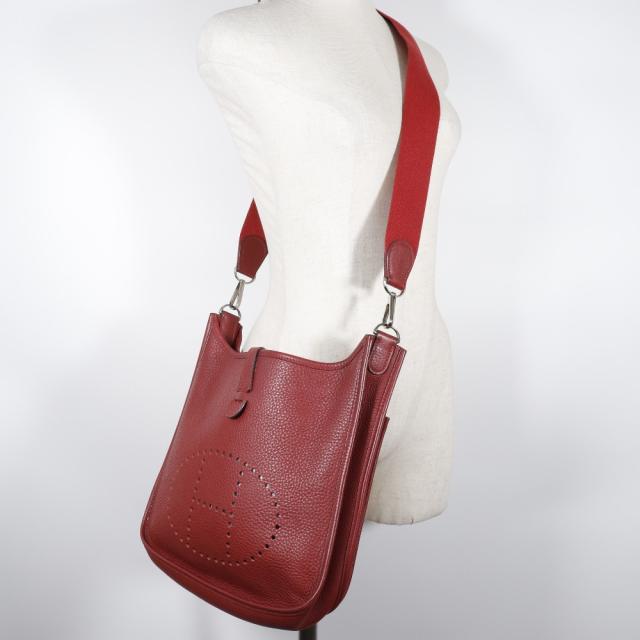 HERMES エルメス エブリン2PM トリヨンクレマンス 赤/シルバー金具 