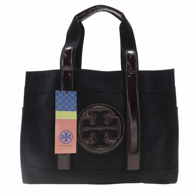 Tory Burch トリーバーチ コットン 黒/茶 トートバッグ レディース 【中古】