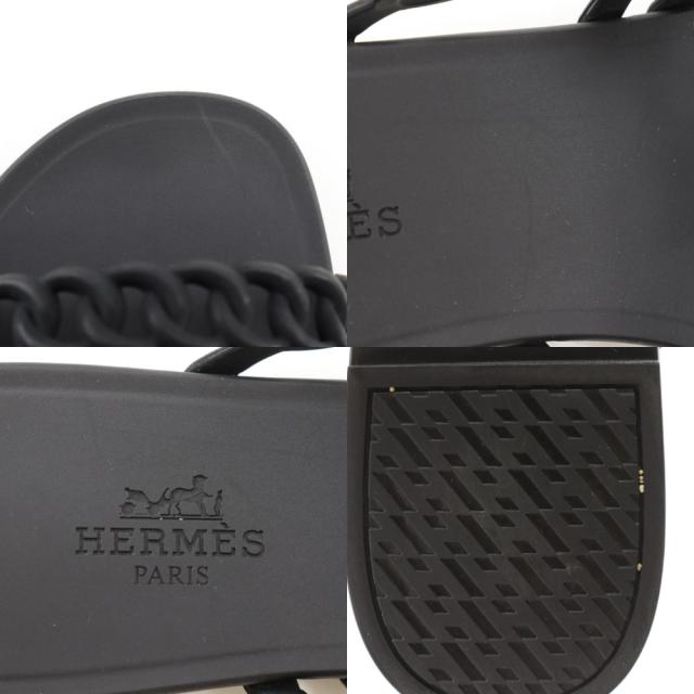 HERMES エルメス シェーヌダンクル ラバー 黒 サンダル レディース 【中古】_7