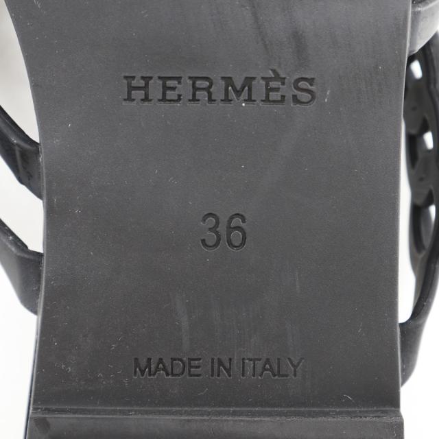 HERMES エルメス シェーヌダンクル ラバー 黒 サンダル レディース 【中古】_8