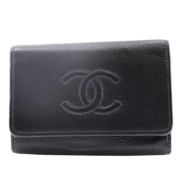 CHANEL シャネル ココマーク カーフ 黒 キーケース レディース 【中古】の通販は 17,850円