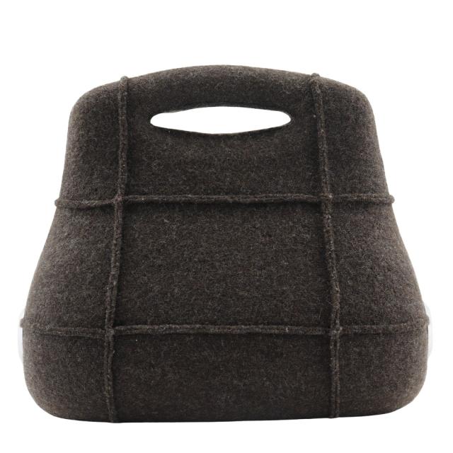 CHANEL シャネル ヒップバッグ ウール 茶 ハンドバッグ レディース 【中古】