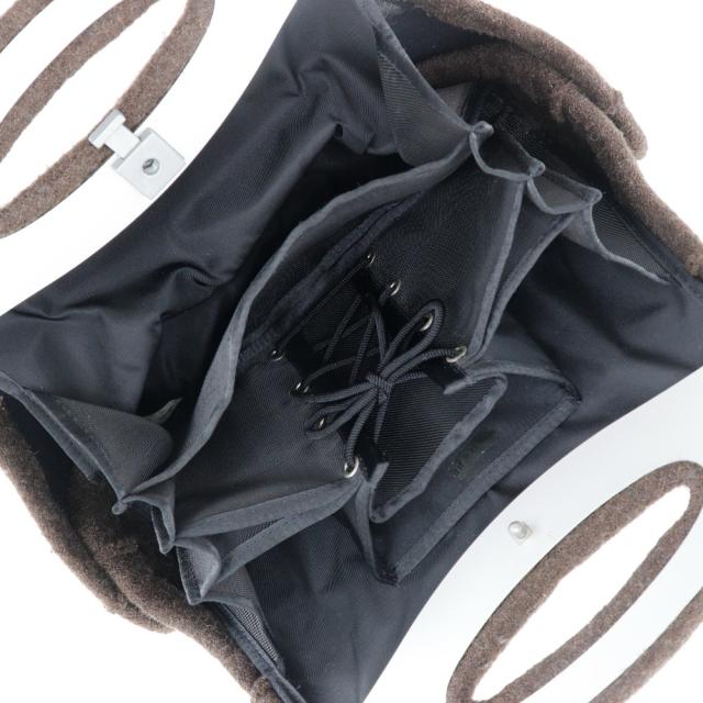 CHANEL シャネル ヒップバッグ ウール 茶 ハンドバッグ レディース 【中古】_5