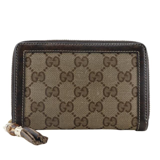 未使用品　箱付き　GUCCI グッチ　折り財布　レザー×キャンバス　バンブー　黒 楽天市場】グッチ バンブー 財布の通販