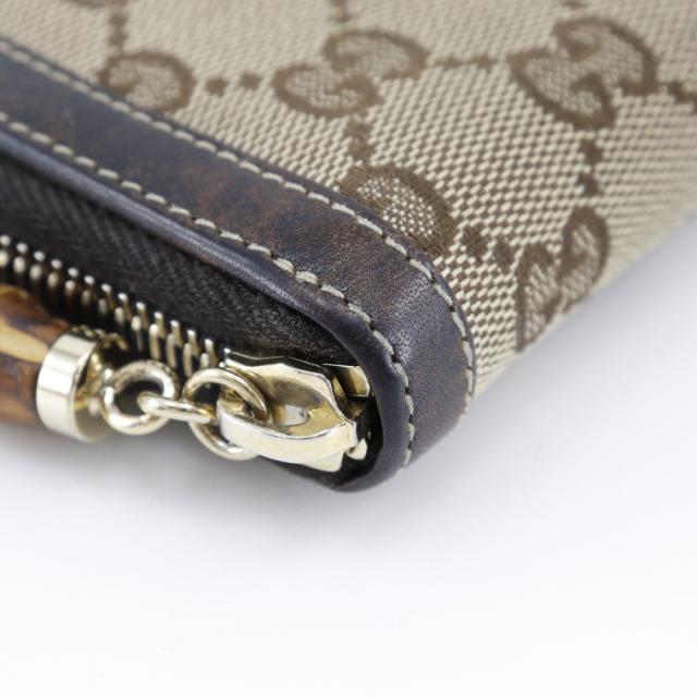 グッチ 224256 バンブー グッチシマ コンパクトウォレット 二つ折り財布 GUCCI グッチ ラウンドファスナー バンブー 224256 GGキャンバス