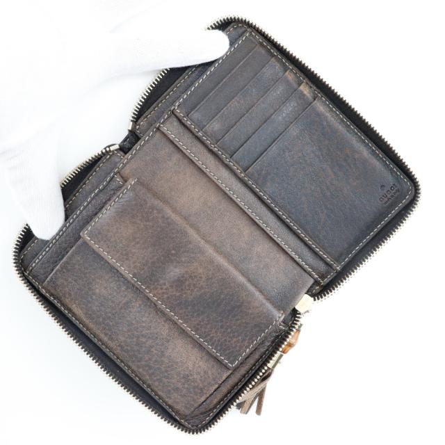 グッチ 224256 バンブー グッチシマ コンパクトウォレット 二つ折り財布 GUCCI グッチ ラウンドファスナー バンブー 224256 GGキャンバス