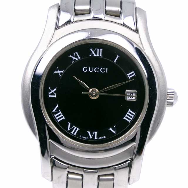 GUCCI グッチ 5500L SS クオーツ アナログ表示 黒文字盤 腕時計 レディース 【中古】の通販は