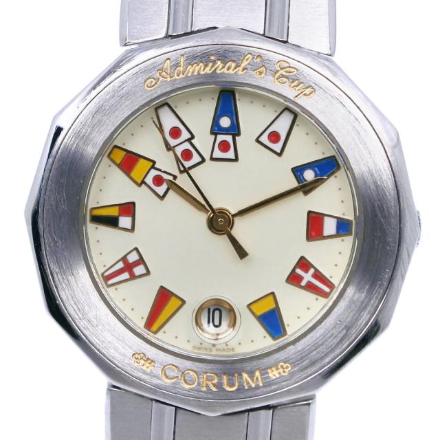 CORUM コルム アドミラルズカップ 39.610.20V50B SS クオーツ アナログ表示 アイボリー文字盤