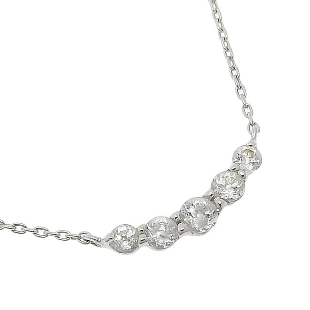 STAR JEWELRY スタージュエリー K10ホワイトゴールド ネックレス 1.1g レディース 【中古】
