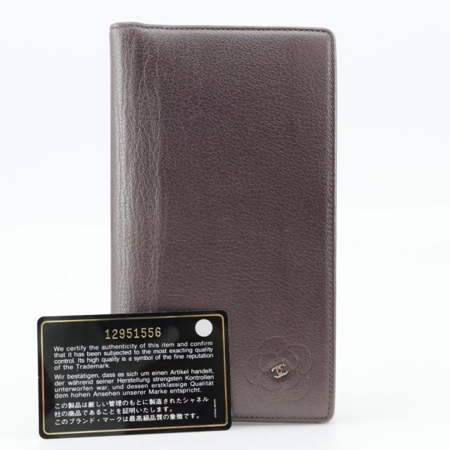 CHANEL シャネル カメリア ココマーク レザー メタリックパープル 長