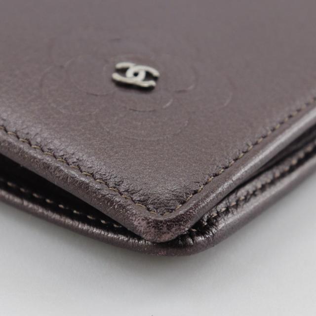 CHANEL シャネル カメリア ココマーク レザー メタリックパープル 長