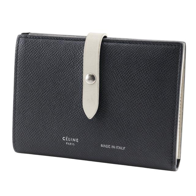 CELINE 二つ折り財布 黒 セリーヌ 二つ折り財布 ジップドバイ