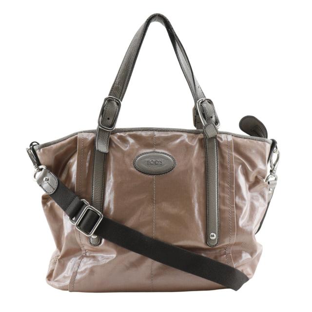 TOD’S トッズ Gライン 2WAYショルダー PVC 茶色 トートバッグ レディース 【中古】