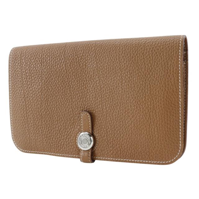 HERMES エルメス ドゴンGM トゴ ゴールド シルバー金具 長財布 ユニ  