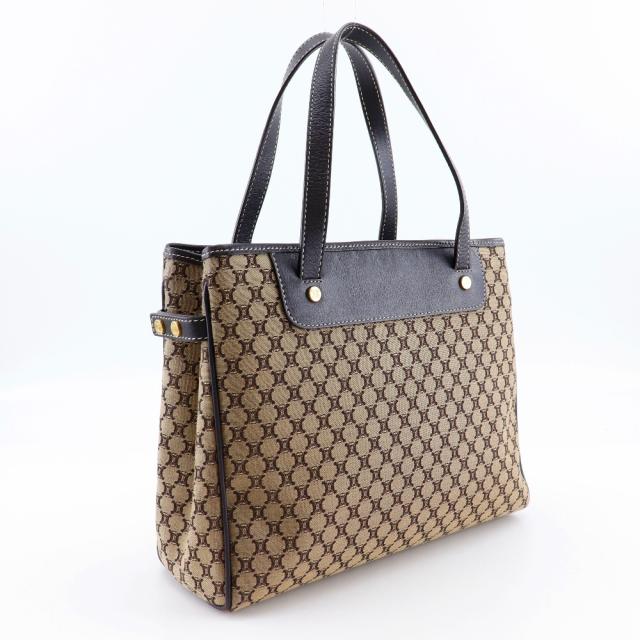 CELINE セリーヌ マカダム キャンバス 茶 ハンドバッグ レディース