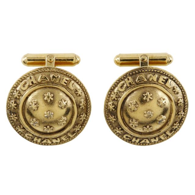CHANEL シャネル ロゴ フラワー フラワー 金メッキ カフス メンズ 【中古】