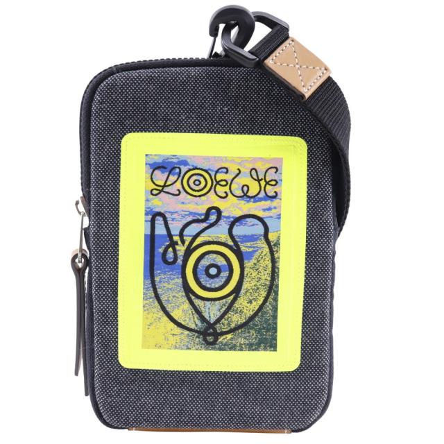 LOEWE ロエベ アイ ロエベ ネイチャー ネックポーチ ネックポーチ キャンバス グレー/黄