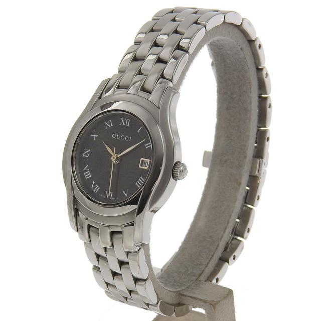 GUCCI グッチ 5500L SS クオーツ アナログ表示 黒文字盤 腕時計 レディース 【中古】_1