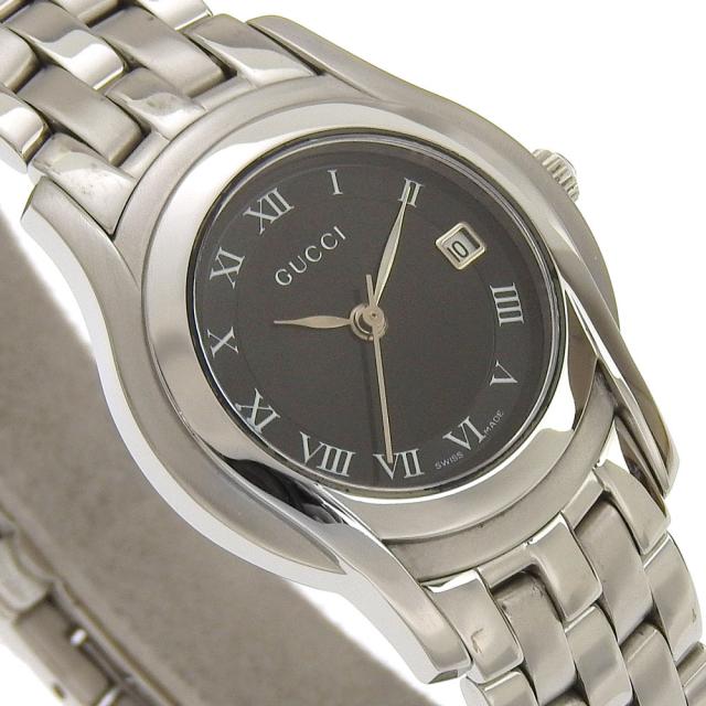 GUCCI グッチ 5500L SS クオーツ アナログ表示 黒文字盤 腕時計 レディース 【中古】_2