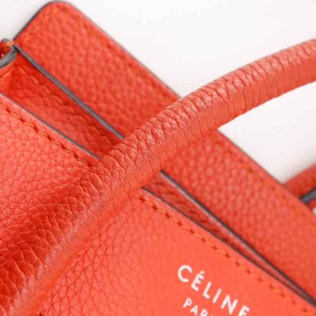 CELINE セリーヌ ラゲージ マイクロショッパー レザー 赤