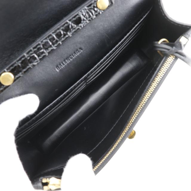 BALENCIAGA バレンシアガ ミニショルダー 2WAYクラッチ 型押しレザー 黒 ショルダーバッグ_4