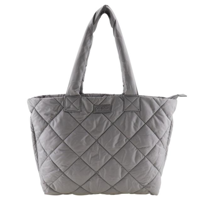 Folli Follie フォリフォリ キルティング ナイロン グレー トートバッグ レディース