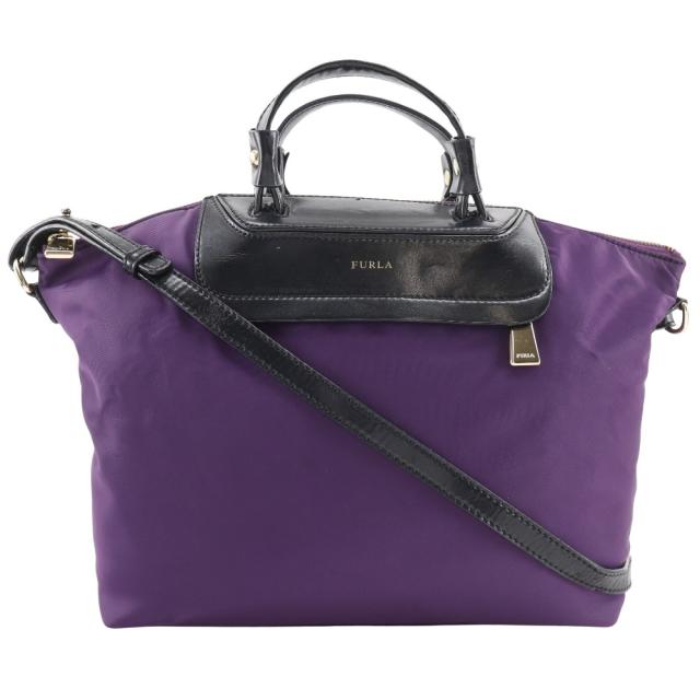 Furla フルラ 2WAYショルダー ナイロン 紫 ハンドバッグ レディース 【中古】