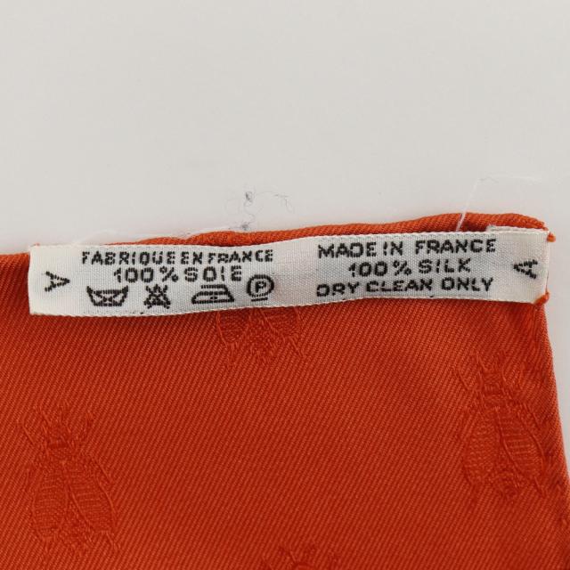 HERMES エルメス カレ90 NAPOLEON NAPOLEON シルク 白/オレンジ