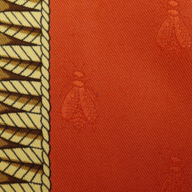 HERMES エルメス カレ90 NAPOLEON NAPOLEON シルク 白/オレンジ