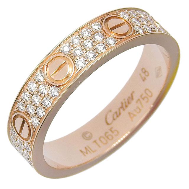 CARTIER カルティエ ミニラブリング フルパヴェ B4085848 K18ピンクゴールド 8号 リング・指輪