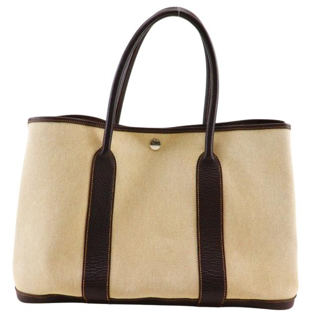 HERMES エルメス ガーデンパーティPM トワルアッシュ マロン ベージュ/茶 トートバッグの通販は