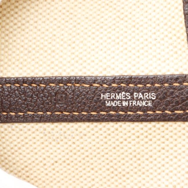HERMES エルメス ガーデンパーティPM トワルアッシュ マロン ベージュ