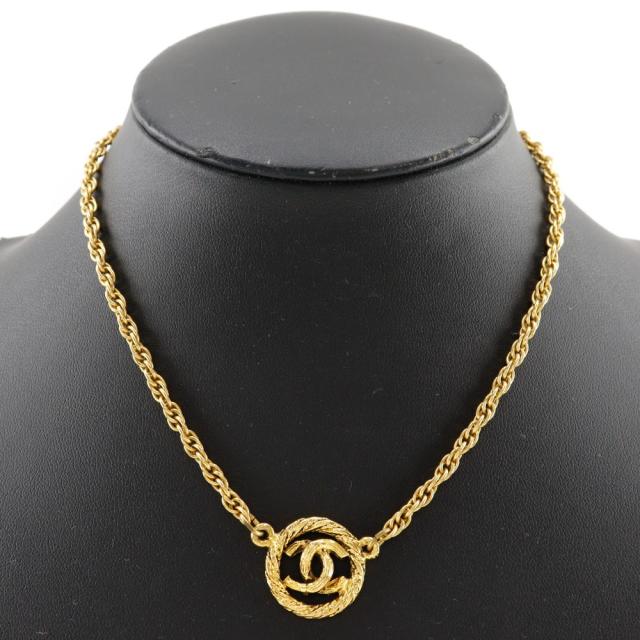 CHANEL シャネル ココマーク ヴィンテージ 金メッキ ネックレス 13.6g レディース_1