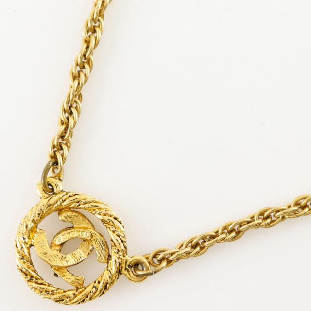 CHANEL シャネル ココマーク ヴィンテージ 金メッキ ネックレス 13.6g レディース_2