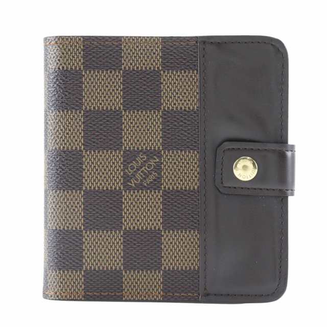 LOUIS VUITTON ルイ・ヴィトン コンパクト・ジップ M61668 ダミエキャンバス 茶 二つ折り財布