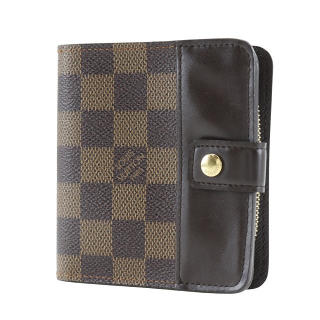 LOUIS VUITTON ルイ・ヴィトン コンパクト・ジップ M61668 ダミエキャンバス 茶 二つ折り財布_1