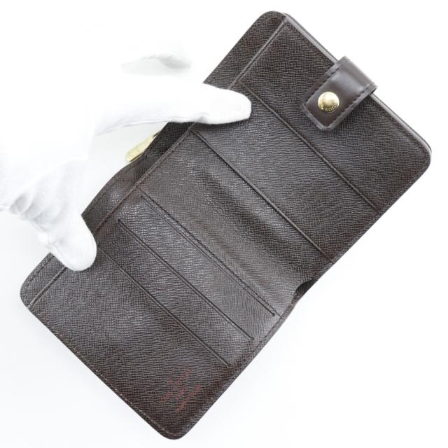 LOUIS VUITTON ルイ・ヴィトン コンパクト・ジップ M61668 ダミエキャンバス 茶 二つ折り財布_3
