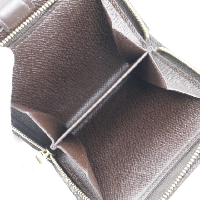 LOUIS VUITTON ルイ・ヴィトン コンパクト・ジップ M61668 ダミエキャンバス 茶 二つ折り財布_5