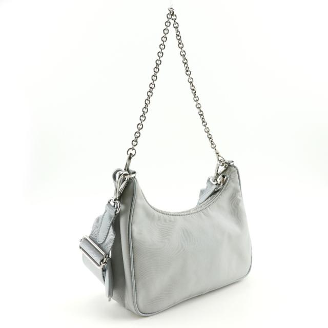 【PRADA】プラダ リエディション 2005 2WAYショルダー 1BH204 ナイロン FIORDALISO グレー レディース ショルダーバッグ PRADA プラダ リエディション 2005 2WAYショルダー 1BH204 ナイロン
