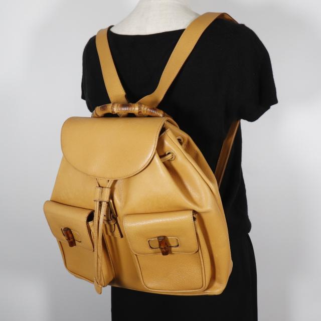 GUCCI グッチ バンブーリュック 003.2058.0016 カーフ 黄 リュック・デイパック レディース