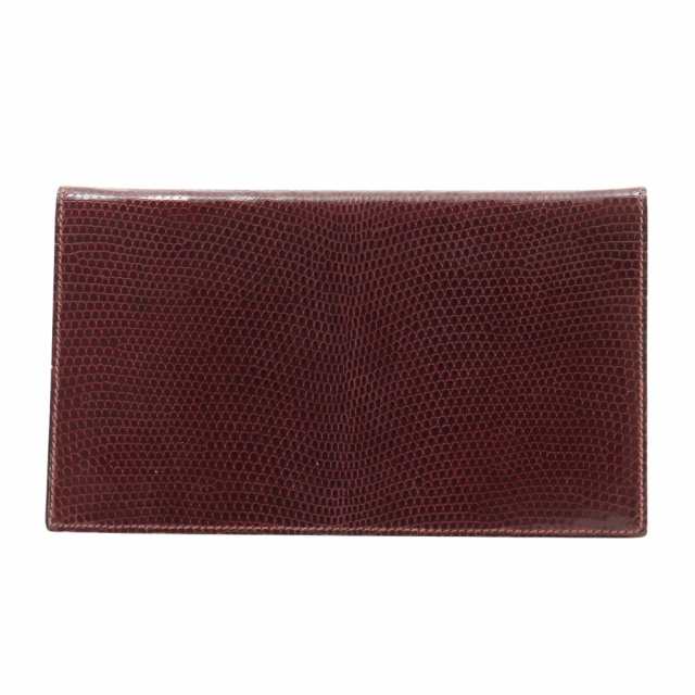 HERMES エルメス ヴィジョン リザード ワインレッド 手帳カバー ユニセックス 【中古】の通販は 32,370円