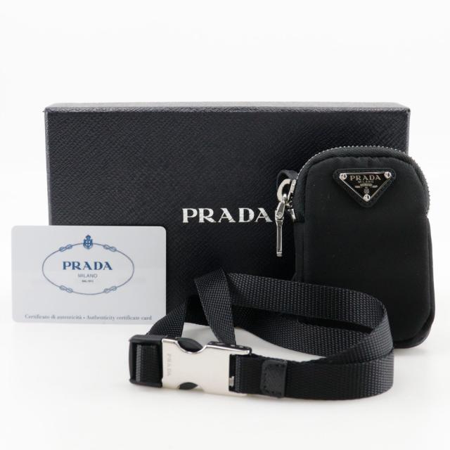 PRADA - 【PRADA】プラダ ポーチ付きスマートフォンホルダー 1ZT016 2DMJ ナイロン NERO 黒 ユニセックス スマホケース PRADA プラダ ポーチ付きスマートフォンホルダー 1ZT016 2DMJ