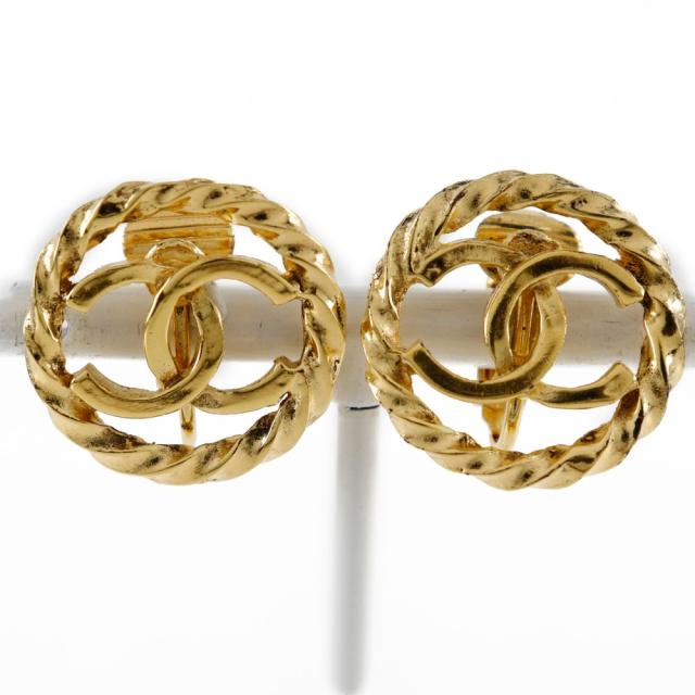 CHANEL シャネル ココマーク ヴィンテージ 金メッキ イヤリング 7.0g レディース 【中古】